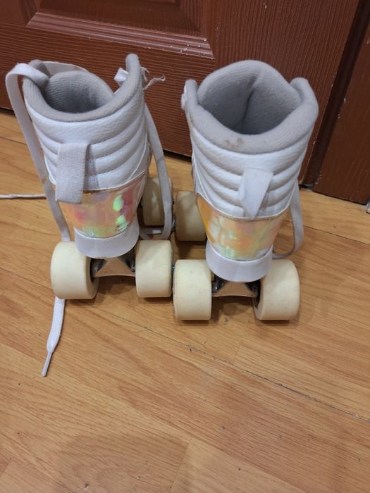 OXELO  Детски ролкови кънки quad 100 jr, бяло/холографика