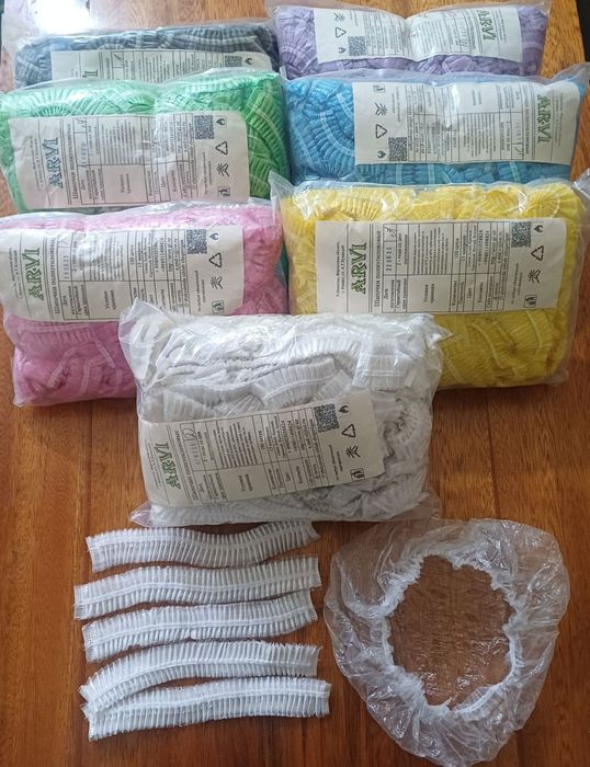 Шапочки для душа полиэтилен (целофан) бахилы, одноразовые