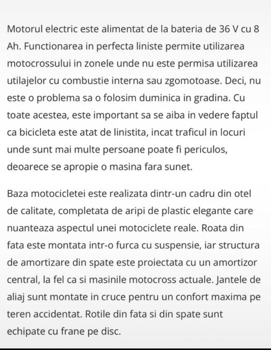 Motocicleta electrica copii Heacht