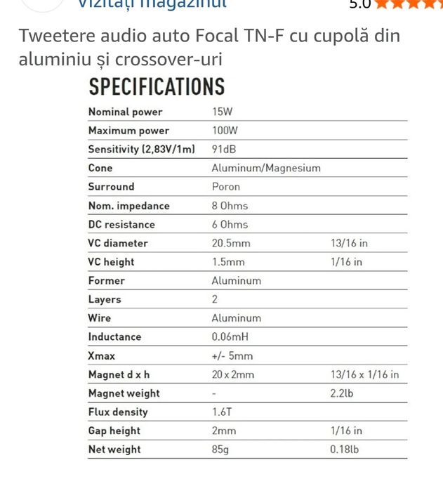Tweetere focal fara filtre