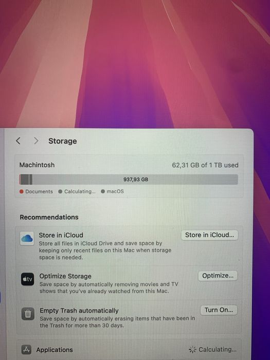 Macbook Pro 16” Touch Bar  i9 1TB 16GB Ram 4GB Video