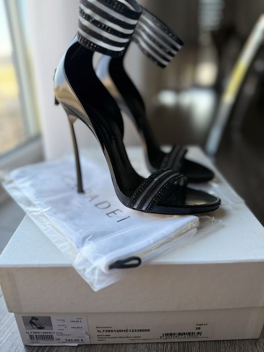 Casadei sandale cu strasuri, toc 12 cm, mărimea 38, originale