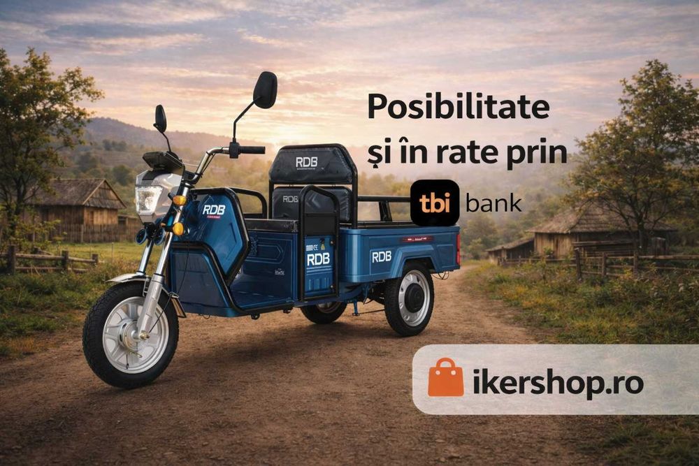 Triciclu electric L-Klass4, 1350W, fara permis, bena, CIV gratis, NOU