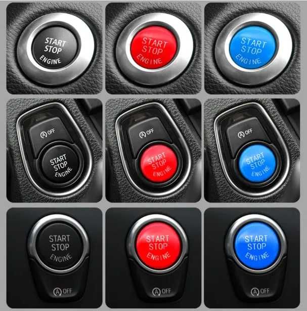[pentru toate modelele BMW] Buton Capac Start Stop Negru Rosu Albastru