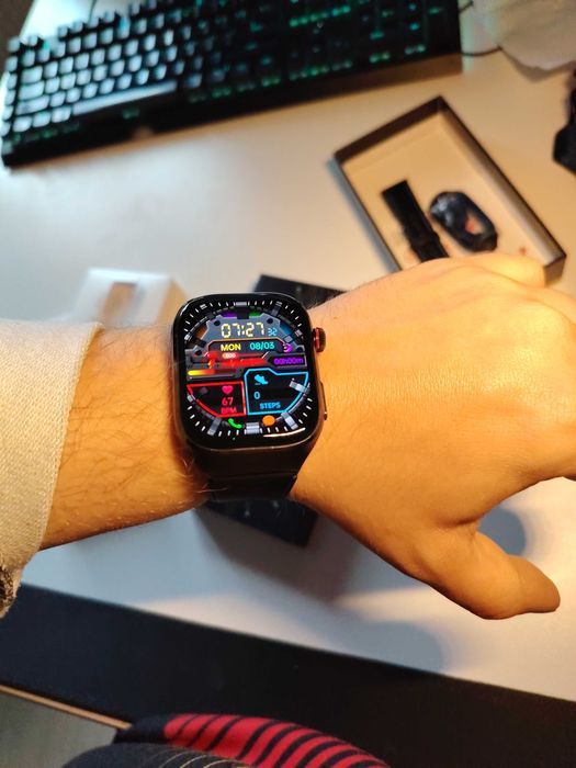 Smartwatch TK16-4 Black Leather – Bluetooth, Monitorizare Sănătate, Cutie