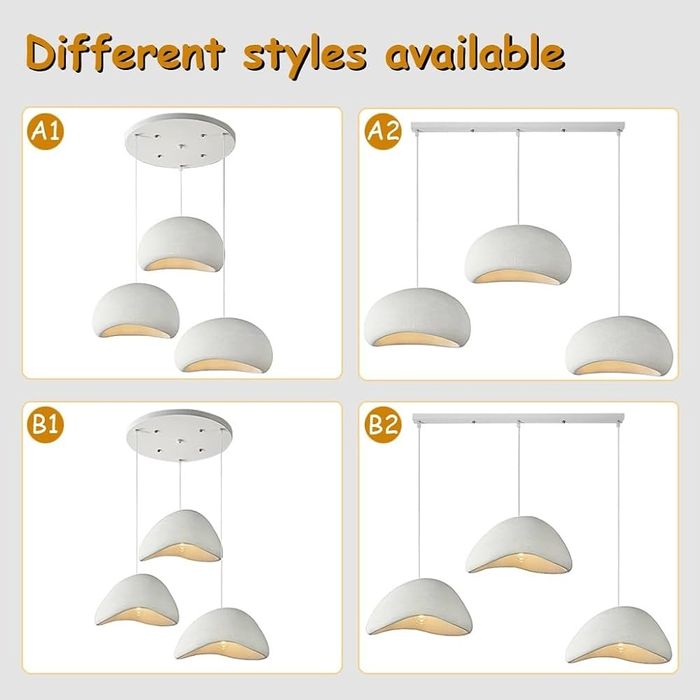 Модерни висящи лампи Wabi-sabi 3×30см, Е27, полиетиленови, регулируеми
