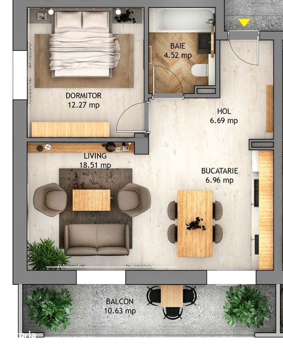 Ap. 2 camere finisat la alb, Orhideea Exclusive Living, D-na Stanca — fotografia 1