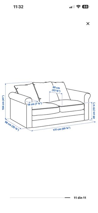 Vand canapea Ikea de doua locuri, ca noua, nefolosita