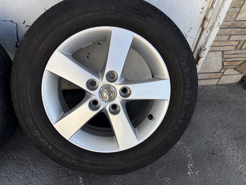 4бр. Алуминиеви джанти с гуми за Mazda 195/65 R15 цола  5х114.3