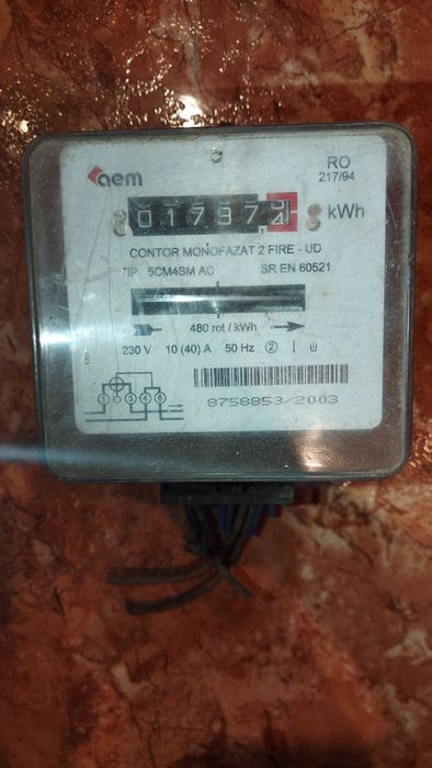 Contor electric vechi 1797kWh