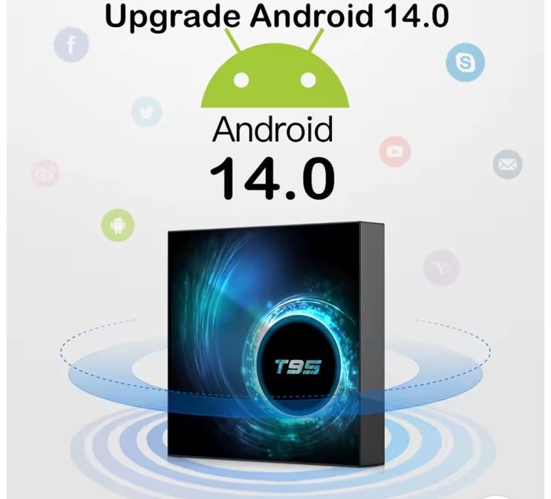 TV Box Android 4.0 T95 Smart 6K Cu Kodi 18.1, Ceas, Telecomandă - 4GB