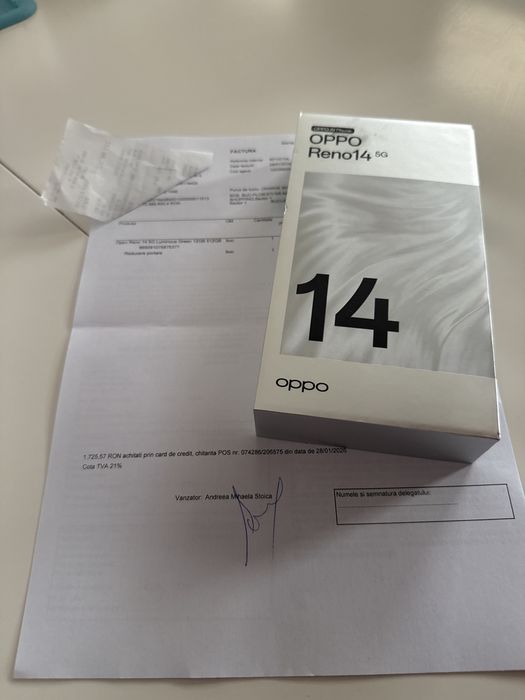 Oppo Reno14 5G 12gb/512gb factura garantie