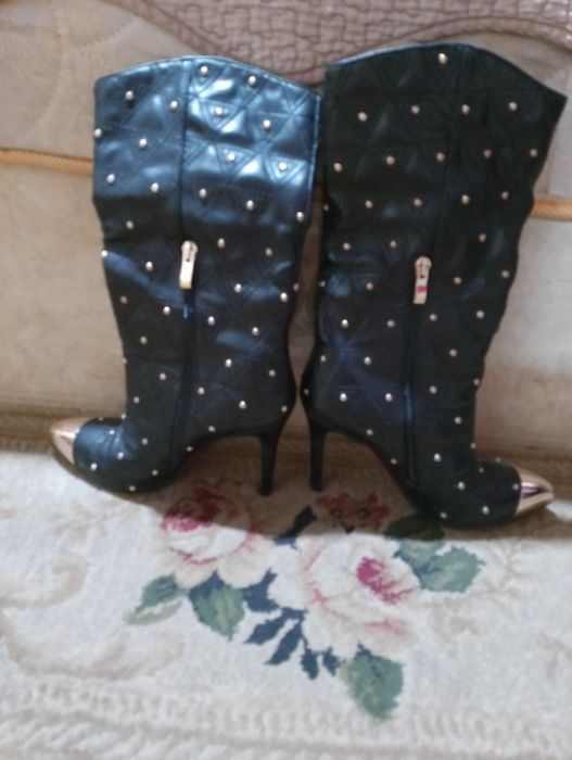 Сапоги кожаные демисезонные