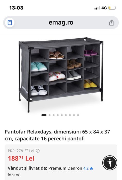 Pantofar textil pliabil