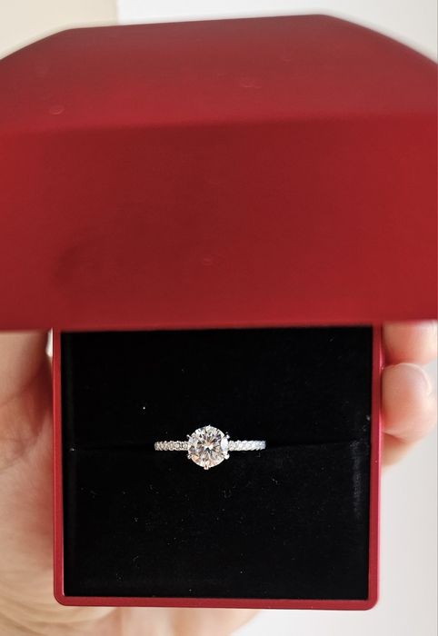 Inel cu piatra prețioasă MOISSANITE _Verif cu Diamond Test