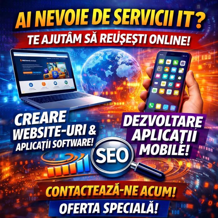 Creare Site-uri Web, Aplicații Software, SEO & Marketing | Prețuri Top