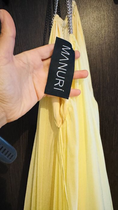 Rochie de ocazie din matase, manuri