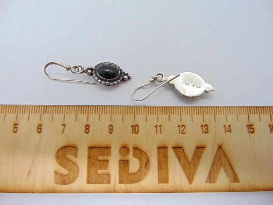 Cercei din argint cu onix