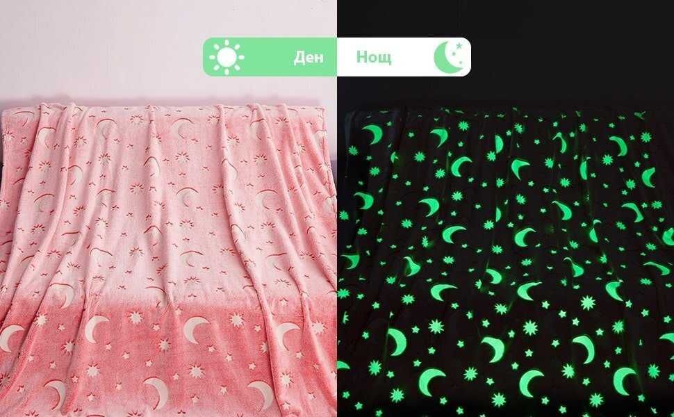 Детско пухено , светещо одеяло