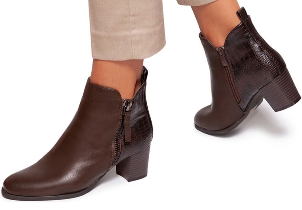 Botine dama Kames,  cafeniu, piele eco