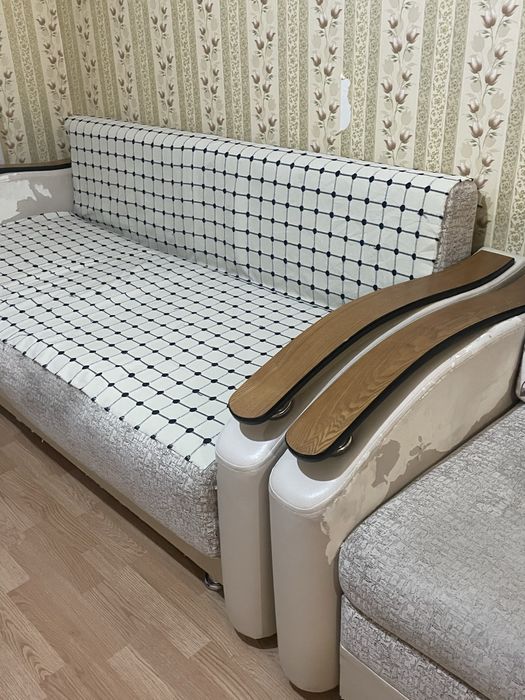 Диван+кресло, б/у