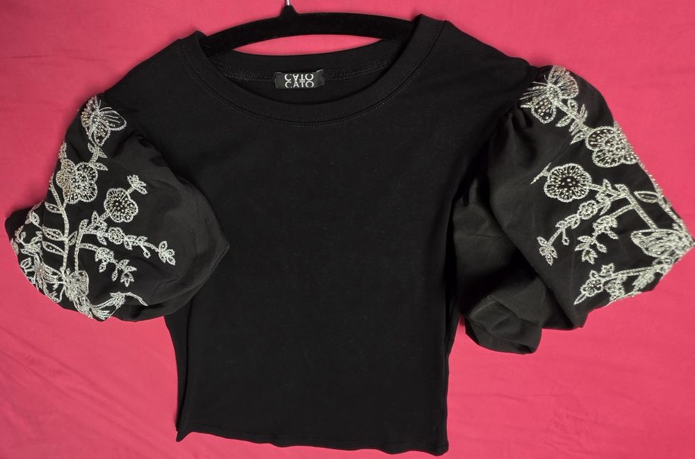 Tricou Cato cu mâneci brodate