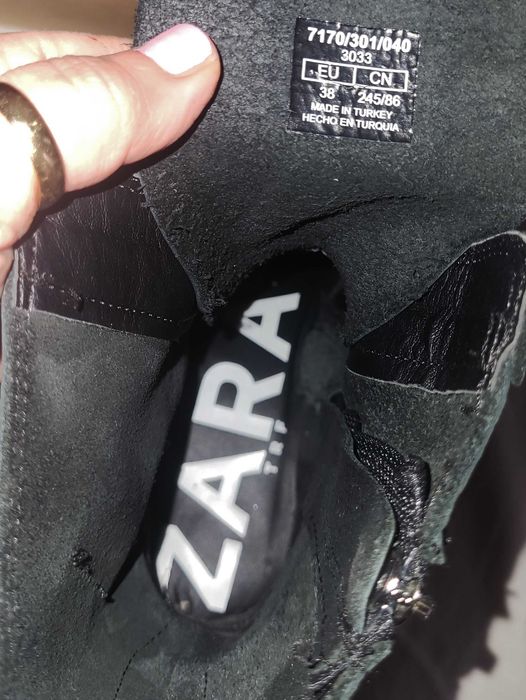 CALVIN KLEIN , ZARA кубинки / боти от естествена кожа 37,5- 38