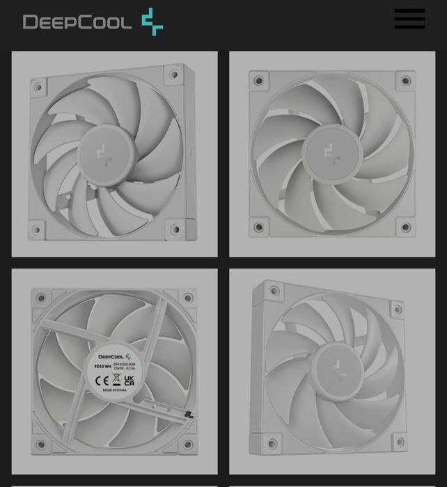 Fan куллер Вентиляторы DeepCool FD12 WH