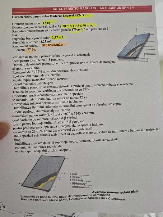 2 Panouri solare pt. Apa calda menajeră Buderus SKN 3.0