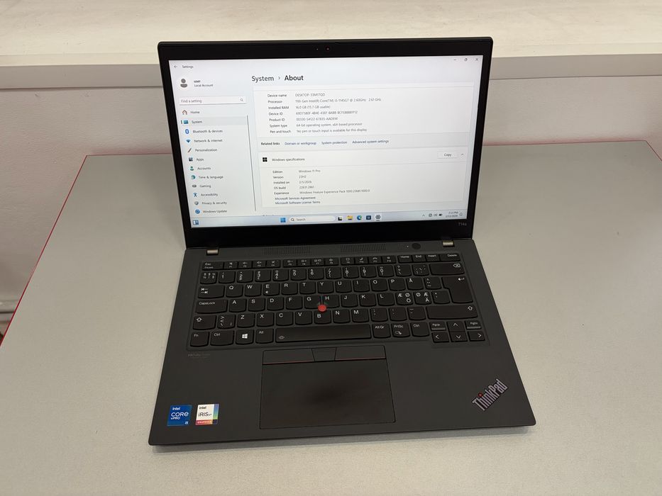 Lenovo ThinkPad T14s Gen2, Core I5-1145G7, SSD 256,RAM 16 GB