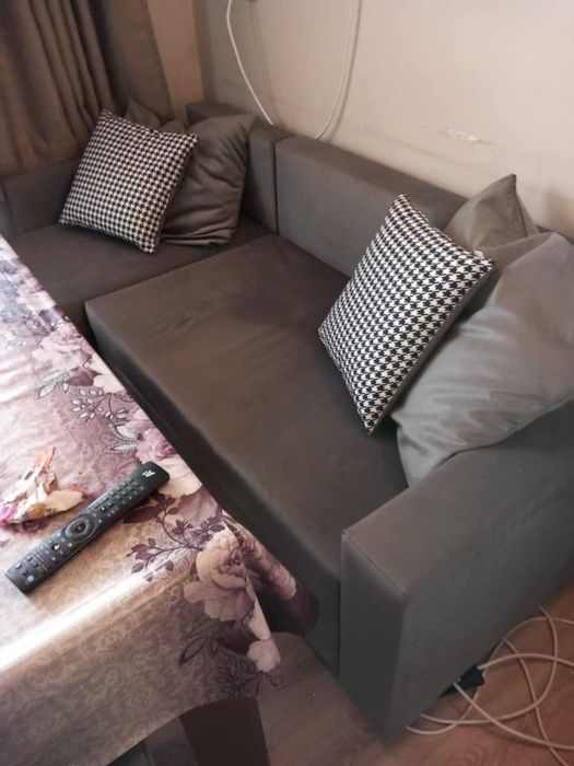 Разтегателен ъглов диван , сив!