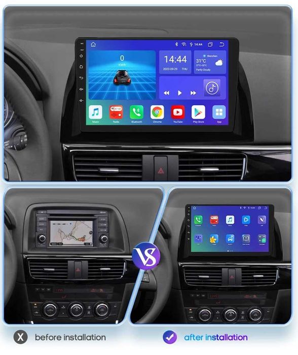 Мултимедия 10″ Android 14 за MAZDA CX-5 I CARPLAY навигация RDS DSP