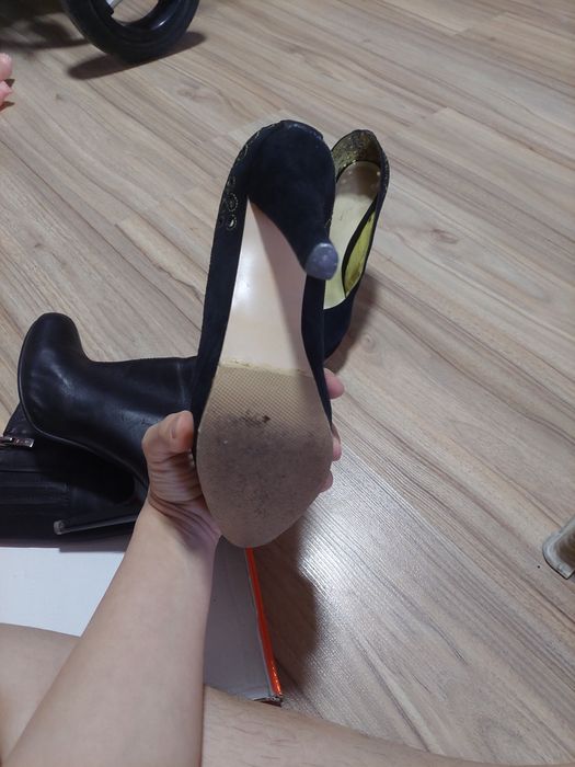 Туфли замша черные