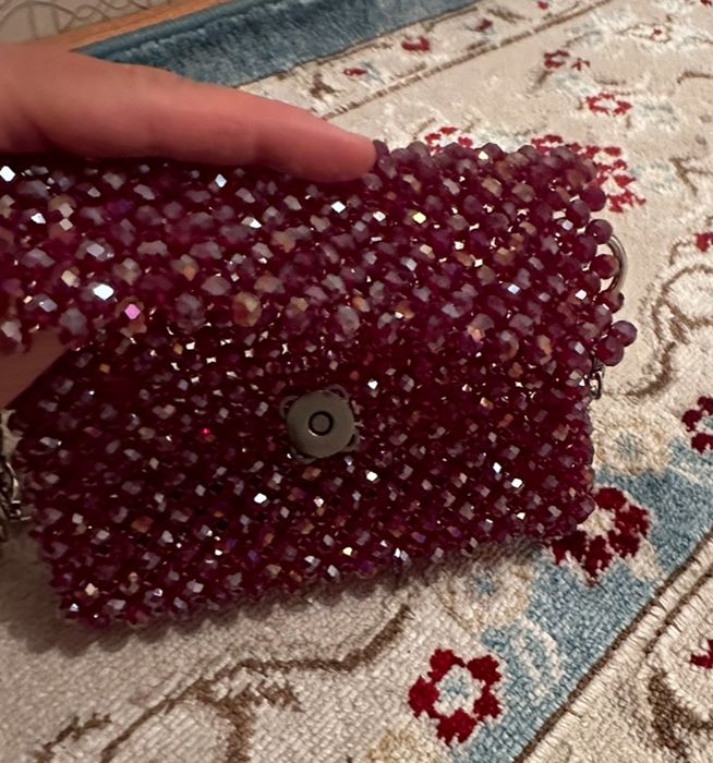 Сумочка из хрустальных бусин. Сумка. Клатч из бусин.