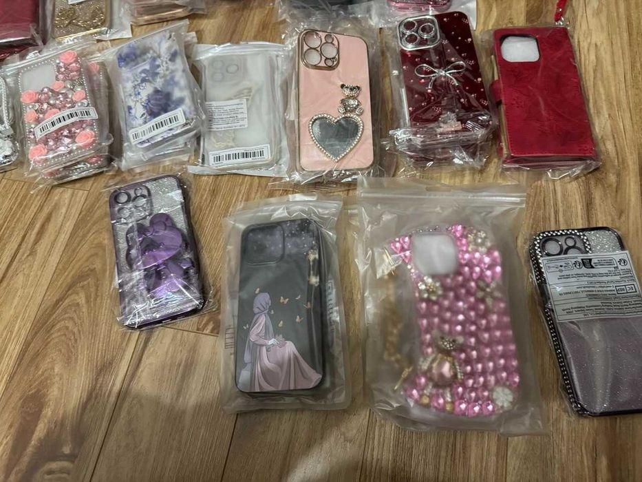 Чехлы для Iphone 15 Pro Max стразы камушки зеркало плющевый