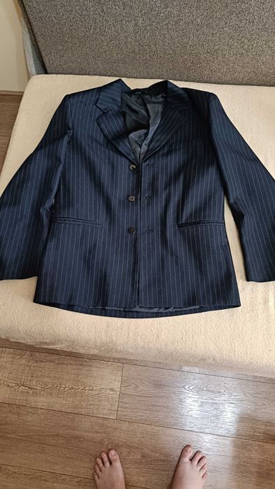 Sacou Barbati,bleumarin închis,mărimea 48,model cu dungi