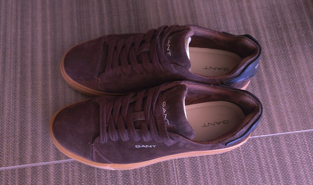 Обувки, сникърси, маратонки Gant, естествена кожа, велур, тъмно кафяви