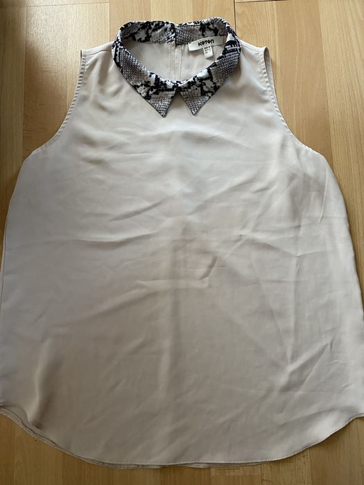 Риза с яка без ръкав котон