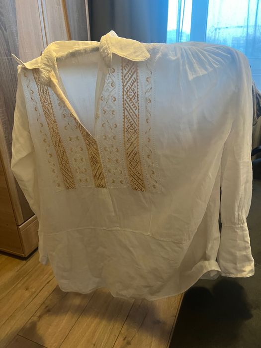 Cămașă damă cusută manual la pachet cu vestă bărbat