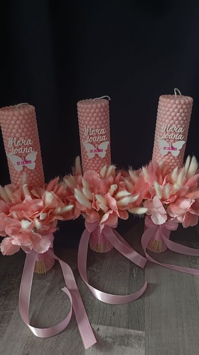 Set de 2 lumânări de cununie și buchet de mireasa