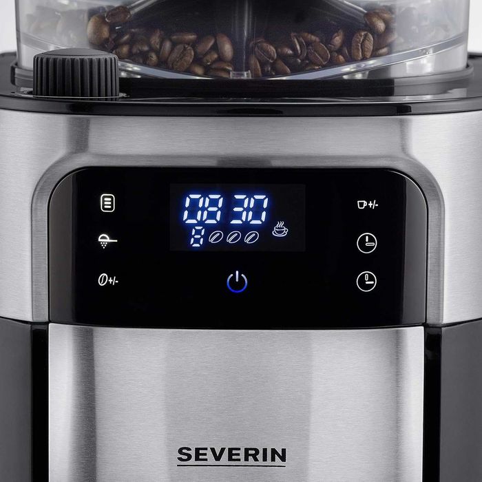 Шварц Кафемашина с мелачка Severin KA 4810, 1000W, 1.35 л, LCD дисплей