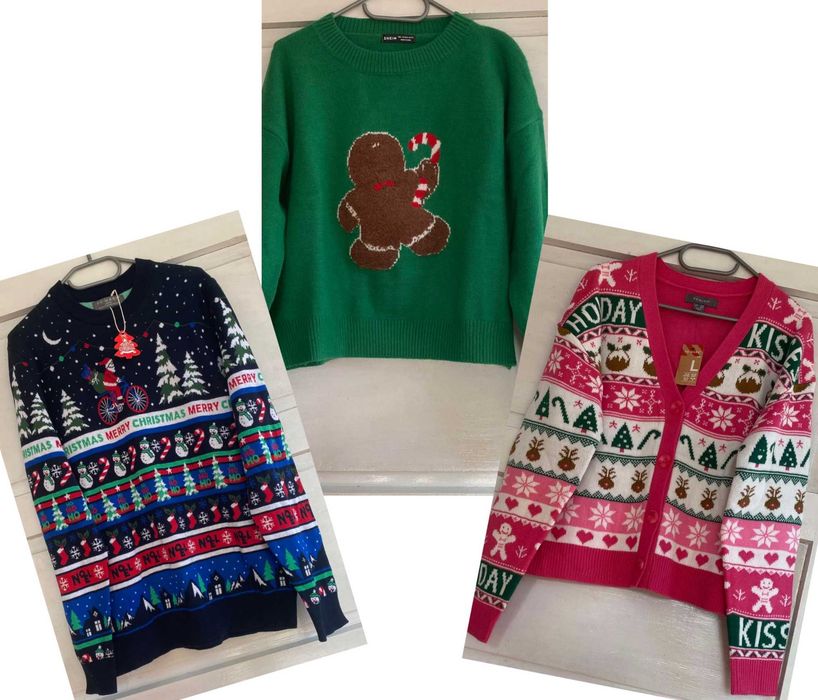 Пуловери топли, 4 броя, 3 за Коледа  Р-р L-XL- Нови, меки, Р-р S-M, L-XL