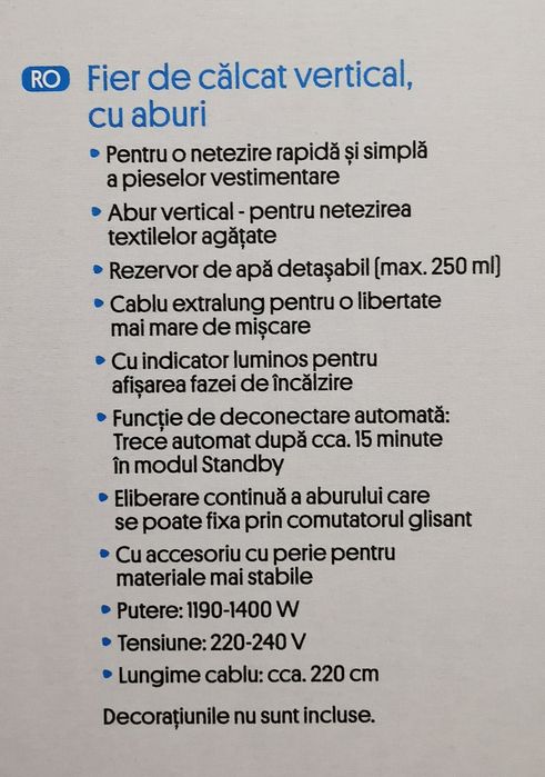 Aparat cu aburi vertical. 3 ANI Garanție