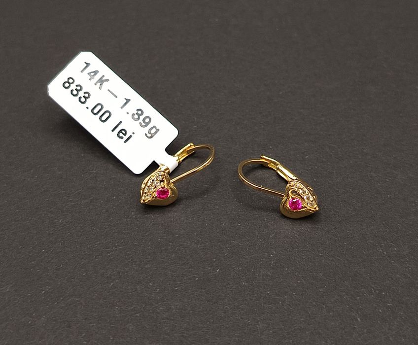 Cercei damă Aur 14k/585.  1,39 grame