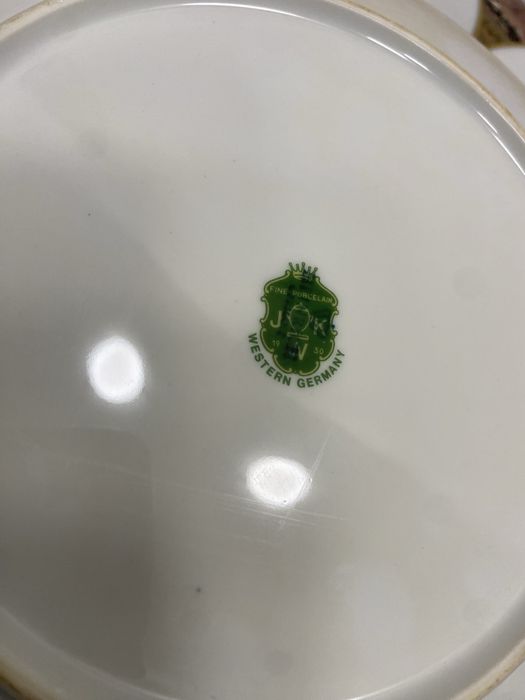 Немски чинии пана за стена златен лант зелен печат