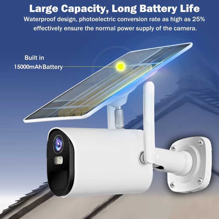 Camera Video 5Mp Panou Solar 4G Full HD 1080p cu acumulatori 15000mAh