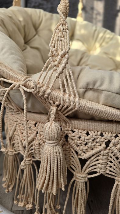 Подвесное кресло-качеля, гамак, макраме