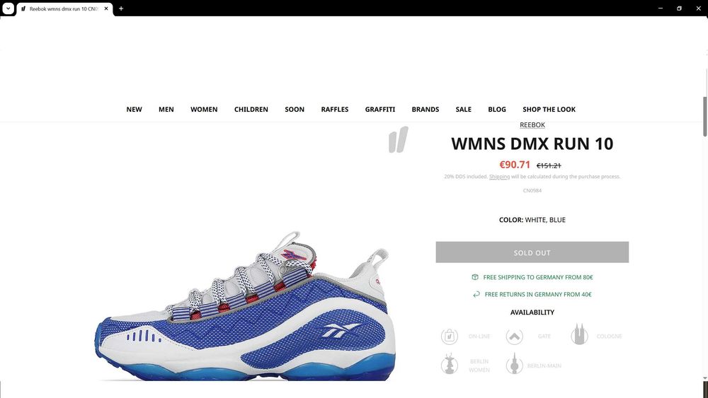 Reebok Wmns DMX Run 10 Vital Blue Размер EUR 36 / UK 3 1/2 дамски маратонки 329-14-S