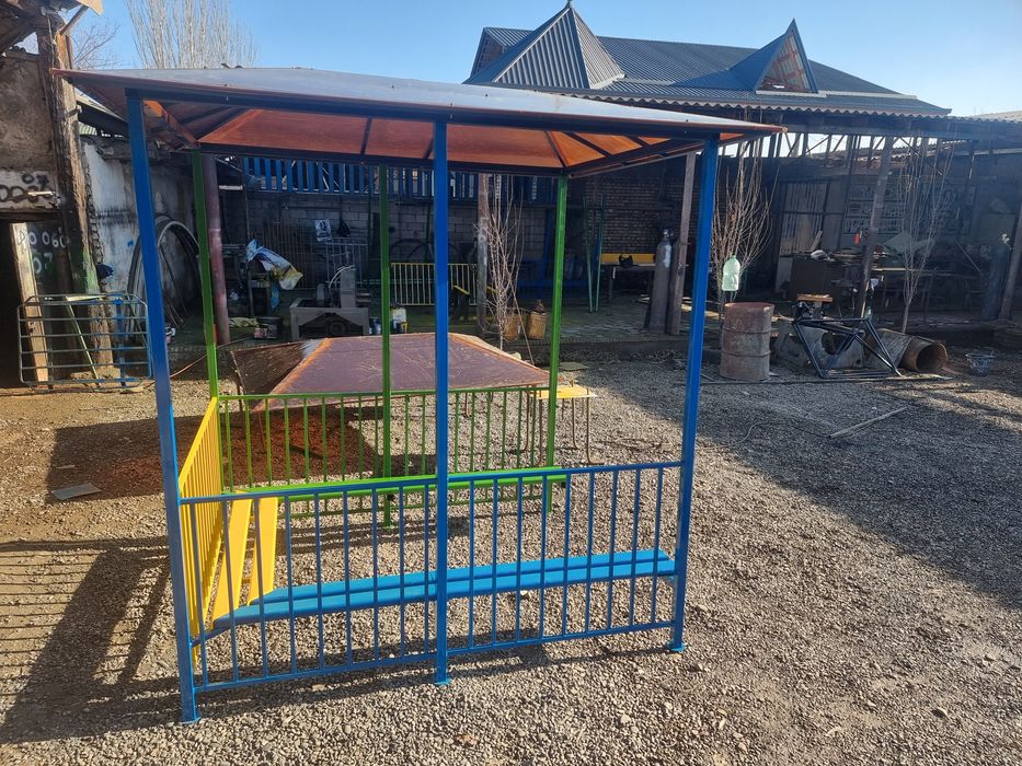 Детский площадка Балансир, Горка, Качели, Беседки,  Карусел