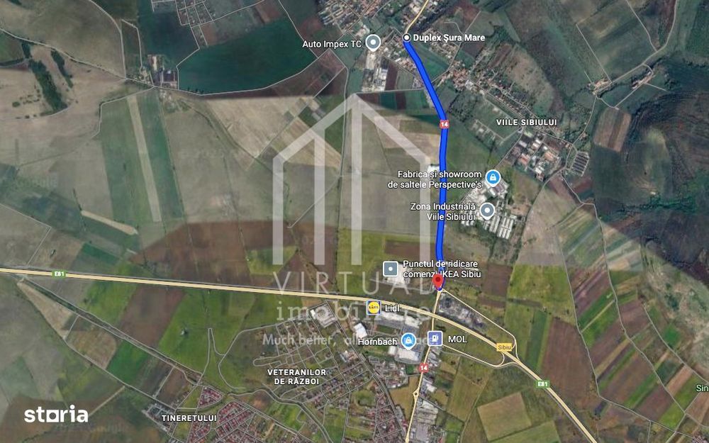 Teren intravilan de vanzare in Sibiu, 3000 mp deschidere la DN 14